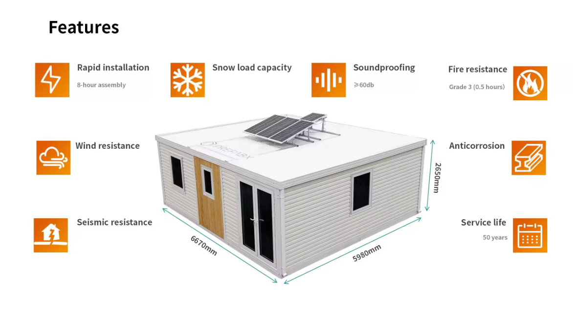 1.  Type A Premium Two bedroom Granny flat Portable prefabricate Tiny Home , One or Two Bedroom house